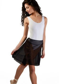 Ballet Rosa Pull On Mesh Dance Skirt -Best Dance Clothing Shop christiane ballet rosa pull on mesh dance skirt black front thumbnail T 79407.1698802532