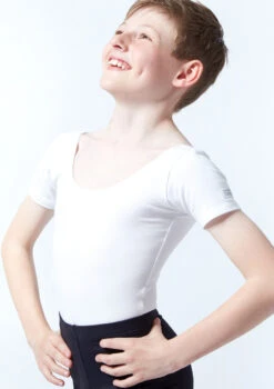 Freed RAD Mens Short Sleeve Leotard -Best Dance Clothing Shop fraaron white close up front 1 59356.1678927590