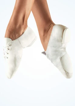 So Danca Split Sole Leather Jazz Shoe - White -Best Dance Clothing Shop jze 09 so danca split sole leather jazz shoe white no1 T 84294.1698810917