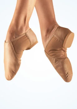 So Danca Split Sole Stretch Jazz Shoe - Tan -Best Dance Clothing Shop jze 45 so danca split sole stretch jazz shoe tan brown T 81930.1698810918
