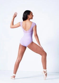 Mirella Boat Neck Chevron Rib Leotard -Best Dance Clothing Shop mim5100lm lilac back 61063.1679927460