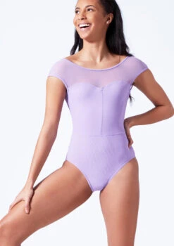 Mirella Boat Neck Chevron Rib Leotard -Best Dance Clothing Shop mim5100lm lilac front t 29459.1698809421