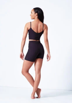 Mirella V Neck Chevron Cropped Camisole Top -Best Dance Clothing Shop mim7059l black back 32635.1679927468