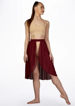 Move Dance Rhian Lyrical Half Skirt -Best Dance Clothing Shop mo r0019 move dance rhian lyrical half skirt red front 19792.1678884609