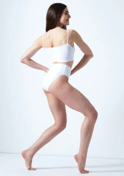 Move Dance Europa High Waisted Dance Briefs -Best Dance Clothing Shop mo r0021 move dance europa high waisted dance briefs white back 19576.1678884621