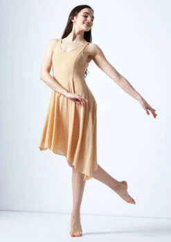 Move Dance Cressida Scoop Lyrical Dress -Best Dance Clothing Shop mo r0220 move dance cressida scoop lyrical dress tan front no1 56114.1678884657