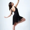Move Dance Larissa High Split Lyrical Dress -Best Dance Clothing Shop mo r0222 move dance larissa high split lyrical dress black back 12399.1678884660