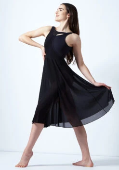 Move Dance Thalassa Cut Out Lyrical Dress -Best Dance Clothing Shop mo r0223 move dance thalassa cut out lyrical dress black front 82539.1678884664