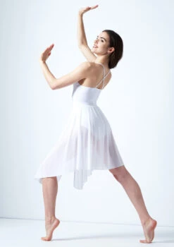Move Dance Ariel Cross Back Lyrical Dress -Best Dance Clothing Shop mo r0224 move dance ariel cross back lyrical dress white back 72042.1678884671