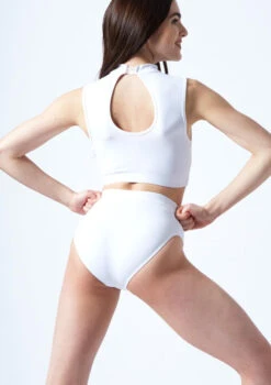 Move Dance Callisto Keyhole Crop Top -Best Dance Clothing Shop mo z0253 move dance callisto keyhole crop top white back thumbnail T 08448.1692921422
