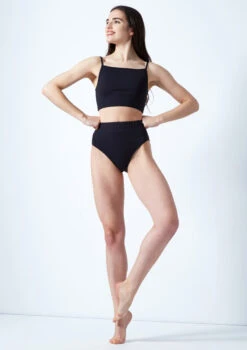 Move Dance Carpo Camisole Crop Top -Best Dance Clothing Shop mo z0254 move dance carpo camisole crop top black front 46632.1678884912