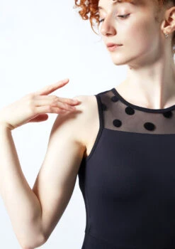 Move Dance Ariella Open Back Catsuit -Best Dance Clothing Shop moc0636 black close up front 1 87039.1690548700