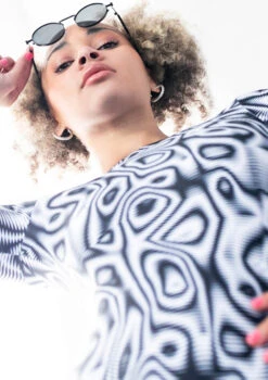 Move Dance Onyx Cross Back Unitard - Dimensions -Best Dance Clothing Shop moc0901 dim close up front 2 40781.1678928424