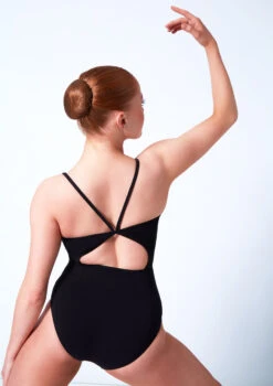 Move Dance Piper Open Back Camisole Leotard -Best Dance Clothing Shop mol0173 black close up front 37339.1678884029
