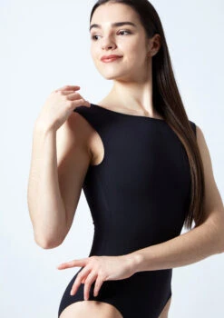 Move Dance Kendall Boatneck Low Back Leotard -Best Dance Clothing Shop mol0261 blk close up front 1 60459.1678884065