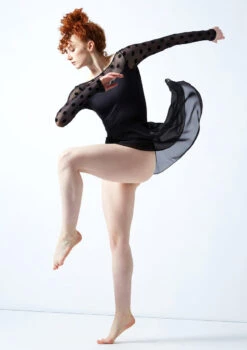 Move Dance Estelle Long Sleeve Leotard -Best Dance Clothing Shop mol0663 black front 4 65142.1678884292