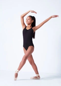 Move Dance Maggie Teen Wide Strap Leotard -Best Dance Clothing Shop mol5131 black front 1 38651.1683933617