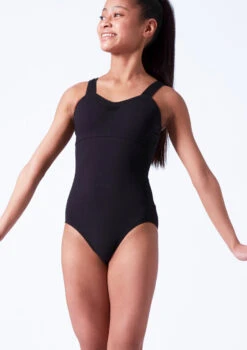 Move Dance Maggie Teen Wide Strap Leotard -Best Dance Clothing Shop mol5131 black front t 99448.1691019799