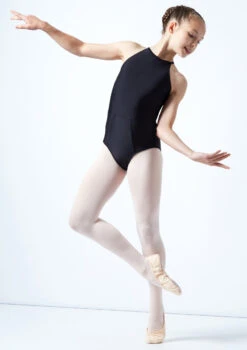 Move Dance Teen Elle High Neck Leotard -Best Dance Clothing Shop mol5805 blk front 1 47623.1678884482