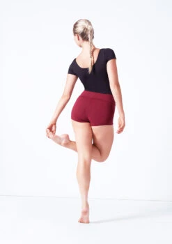 Move Dance Sasha Rolltop Dance Shorts -Best Dance Clothing Shop mor0009 burgundy back 38401.1687216789
