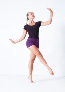 Move Dance Sasha Rolltop Dance Shorts -Best Dance Clothing Shop mor0009 purple front 1 86673.1687216790