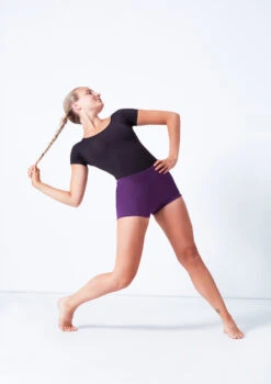 Move Dance Sasha Rolltop Dance Shorts -Best Dance Clothing Shop mor0009 purple front 2 89440.1687216789