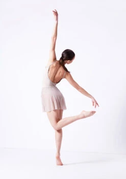 Move Dance Eliana Mock Wrap Skirt -Best Dance Clothing Shop mor0028 latte back 12922.1681806918