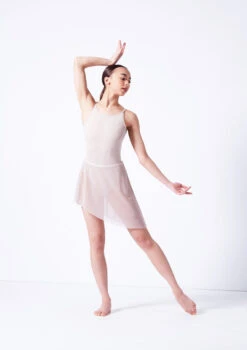Move Dance Riley Asymmetric Mini Skirt -Best Dance Clothing Shop mor0030 latte front 2 13316.1681806927