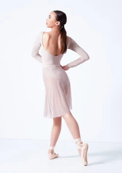 Move Dance Vanessa Gathered Long Skirt -Best Dance Clothing Shop mor0032 latte back 87636.1681806937
