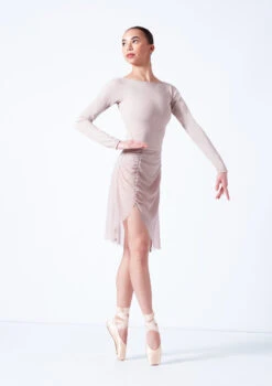 Move Dance Vanessa Gathered Long Skirt -Best Dance Clothing Shop mor0032 latte front 2 01272.1681806927