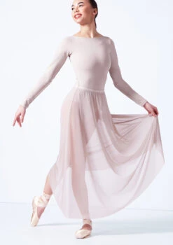 Move Dance Elise Long Skirt -Best Dance Clothing Shop mor0034 latte front t 32005.1690585995