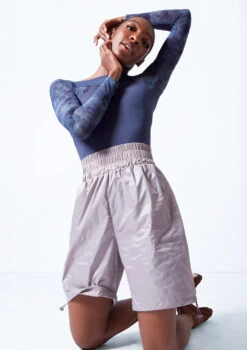 Move Dance Oniria Heat Retention Shorts -Best Dance Clothing Shop mor0401 oyster grey close up front 2 71206.1683070183