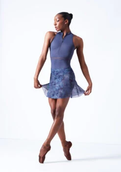 Move Dance Lourdes Hipster Mesh Skirt -Best Dance Clothing Shop mor0645 petrol blue front 11249.1683070405
