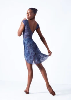 Move Dance Reverie Mid-Length Wrap Skirt -Best Dance Clothing Shop mor0646 petrol blue back 12448.1683625548