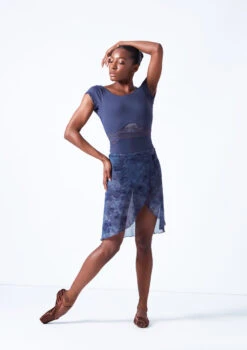 Move Dance Reverie Mid-Length Wrap Skirt -Best Dance Clothing Shop mor0646 petrol blue front 1 75158.1683625548