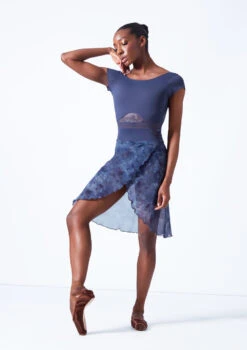 Move Dance Reverie Mid-Length Wrap Skirt -Best Dance Clothing Shop mor0646 petrol blue front 2 38359.1683625548