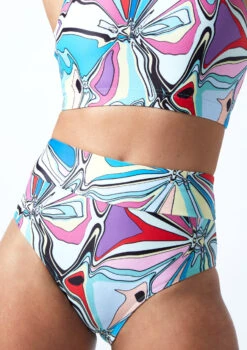 Move Dance Luna High Waisted Brief - Marble -Best Dance Clothing Shop mor0906 mar close up front 1 57978.1678884724