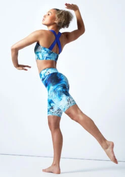 Move Dance Nebula High Waisted Cycling Shorts - Pacific -Best Dance Clothing Shop mor0907 pac back 1 00259.1678884728