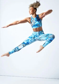 Move Dance Stellar Cross Back Crop Top - Pacific -Best Dance Clothing Shop mos0905 pac front 2 20679.1678884802