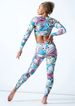 Move Dance Estella Square Neck Crop Top - Marble -Best Dance Clothing Shop mos0910 mar back 1 68714.1678884808