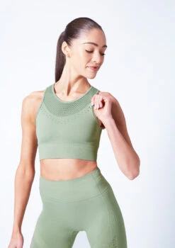 Move Dance Isabelle Seamless Tank Crop Top -Best Dance Clothing Shop moz0502 sage close up front 01411.1682378345