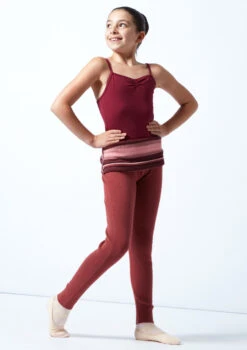 Move Dance Teen Fairytale Striped Knit Dance Warm Up Suit -Best Dance Clothing Shop moz5713 rasp front 2 42299.1678885159