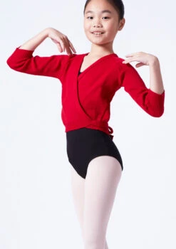 Tappers & Pointers Kids Knit Ballet Wrap -Best Dance Clothing Shop taxclsre red front t 15243.1698812381