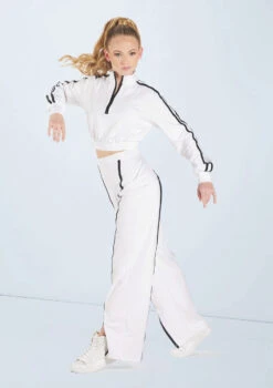 Weissman French Terry Pullover Jacket -Best Dance Clothing Shop wn15424 white 49 95880.1694694085