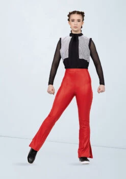 Weissman Vegan Leather Side-Split Pants -Best Dance Clothing Shop wn15511 red 15 46328.1694696011