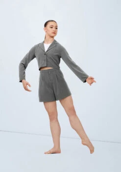 Weissman Cropped Suit Blazer -Best Dance Clothing Shop wn15555 grey 15 86981.1694697935
