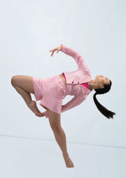 Weissman Cropped Suit Blazer -Best Dance Clothing Shop wn15555 pink 151 48458.1694697937