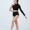 Weissman Asymmetric Cutout Crop Top -Best Dance Clothing Shop wn15597 black 1051 27901.1694698436