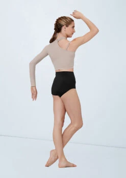 Weissman Asymmetric Cutout Crop Top -Best Dance Clothing Shop wn15597 latte 1053 75760.1694698436