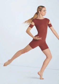 Weissman Cutout Sleeve Biketard -Best Dance Clothing Shop wn15601 paprika 22 79008.1694698449